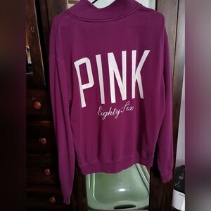 Vintage Victoria Secret PINK Womens 1/4 Zip Pullover Athletic Jacket_Large